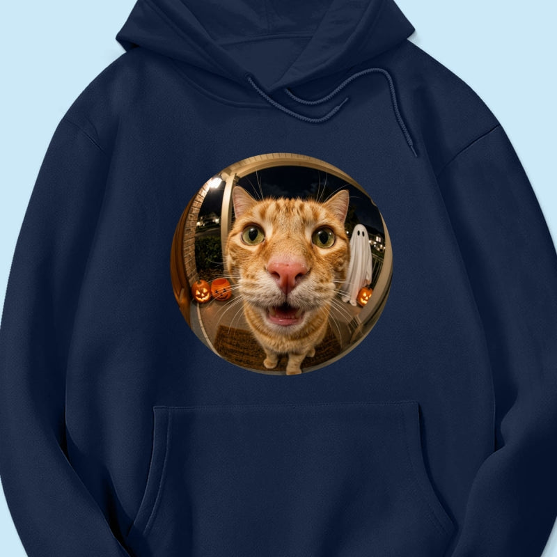 Funny Halloween Doorbell Pet Portrait From Photo - Personalized Shirt