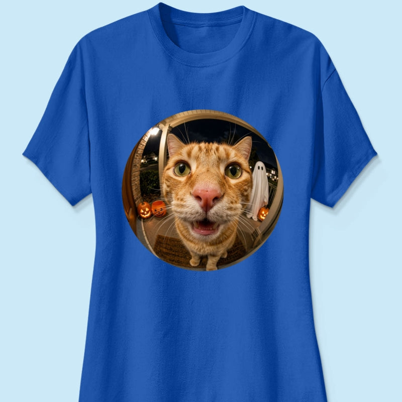 Funny Halloween Doorbell Pet Portrait From Photo - Personalized Shirt