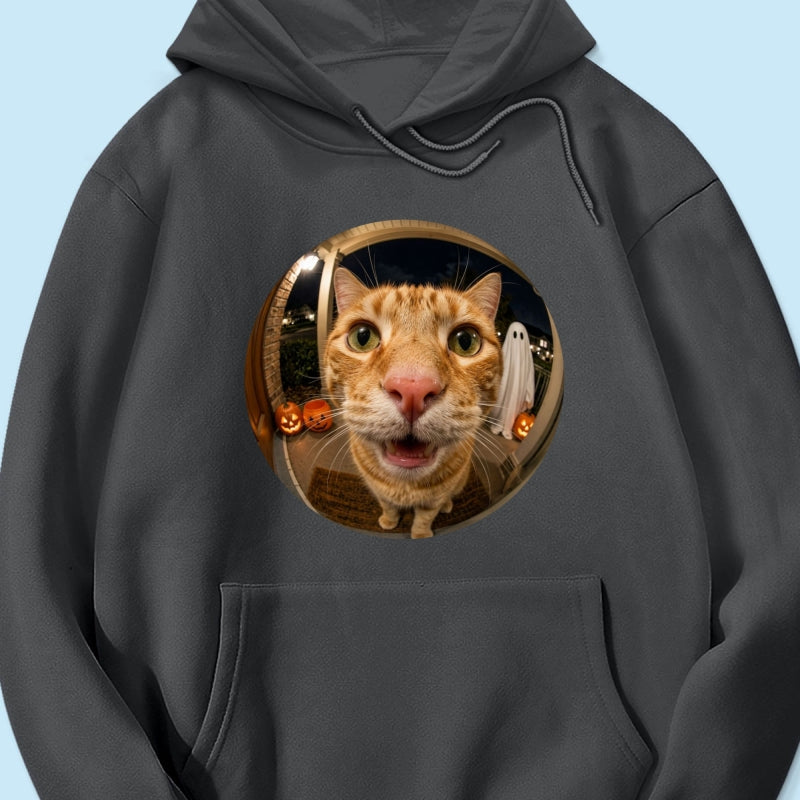 Funny Halloween Doorbell Pet Portrait From Photo - Personalized Shirt