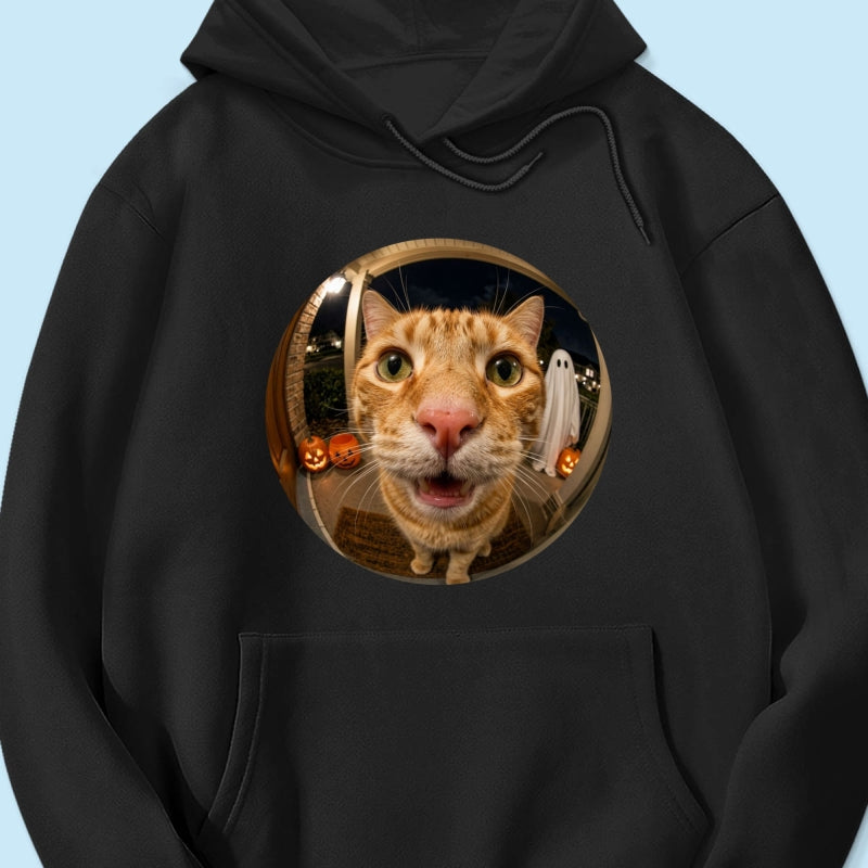 Funny Halloween Doorbell Pet Portrait From Photo - Personalized Shirt