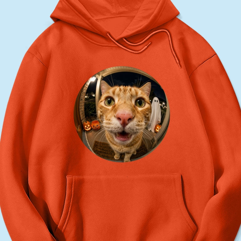 Funny Halloween Doorbell Pet Portrait From Photo - Personalized Shirt