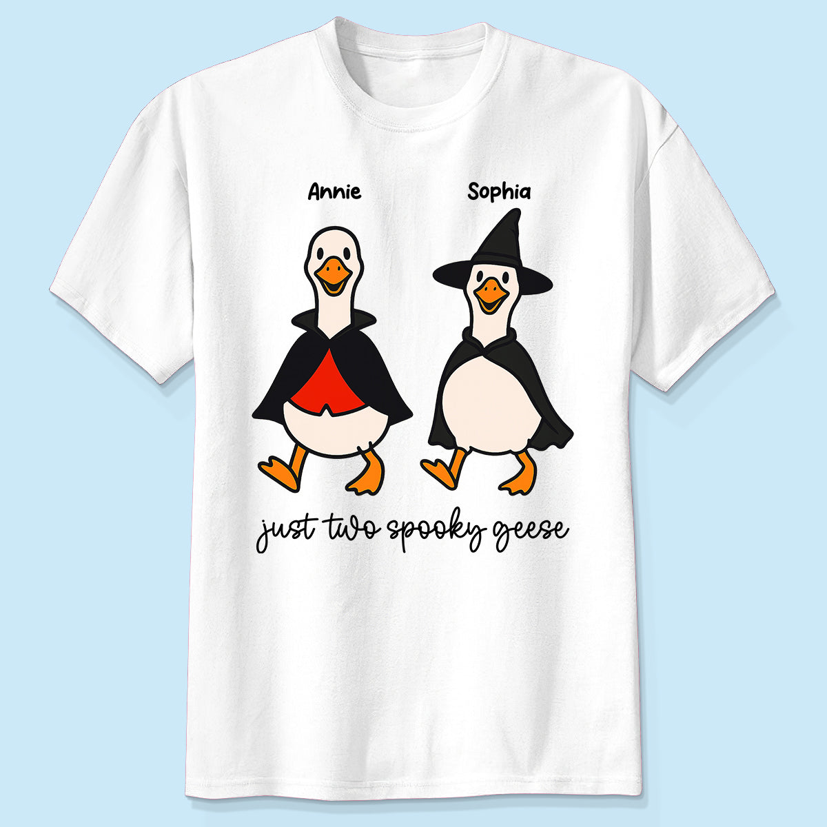 Halloween Funny Cute Spooky Goose Besties Personalized Shirt, Group Shirt For Besties