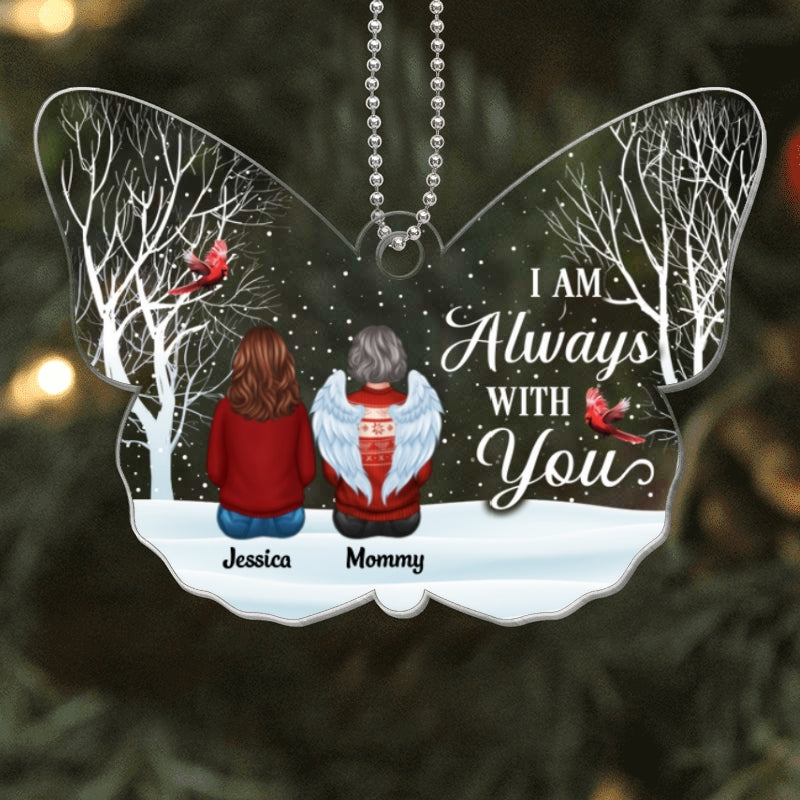 Always With You Memorial Family Butterfly Shape Personalized Acrylic Ornament