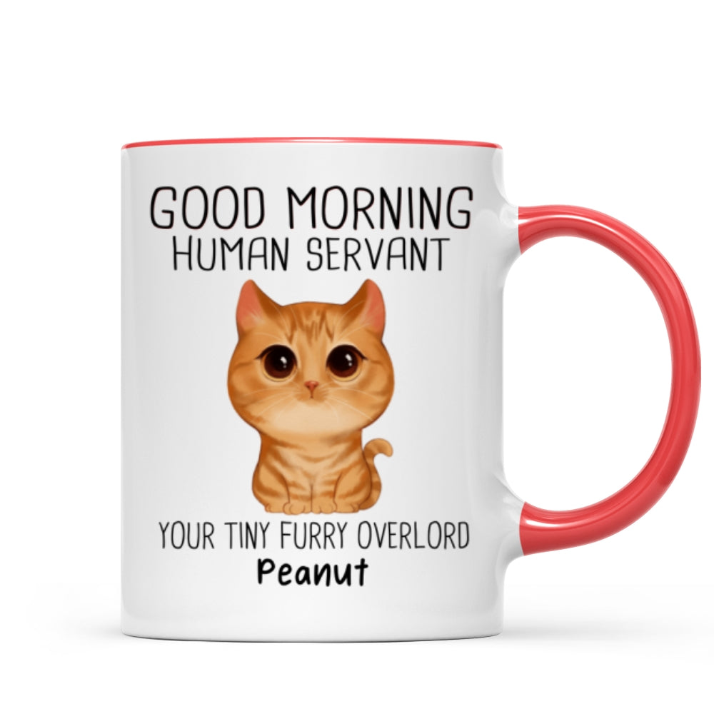 Watercolor Cute Cats Good Morning Cat Human Servant Personalized Mug