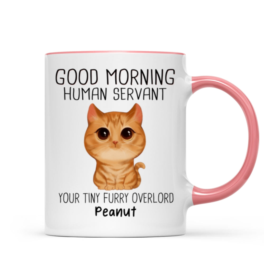 Watercolor Cute Cats Good Morning Cat Human Servant Personalized Mug