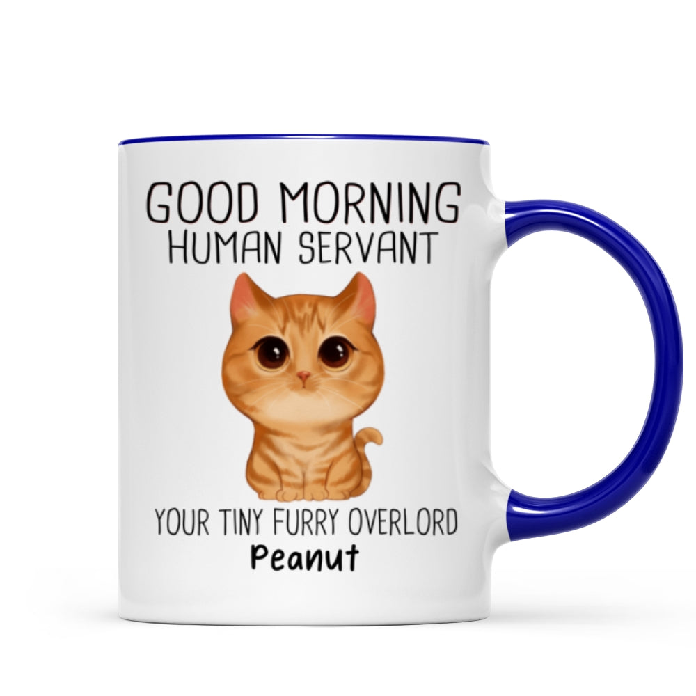 Watercolor Cute Cats Good Morning Cat Human Servant Personalized Mug
