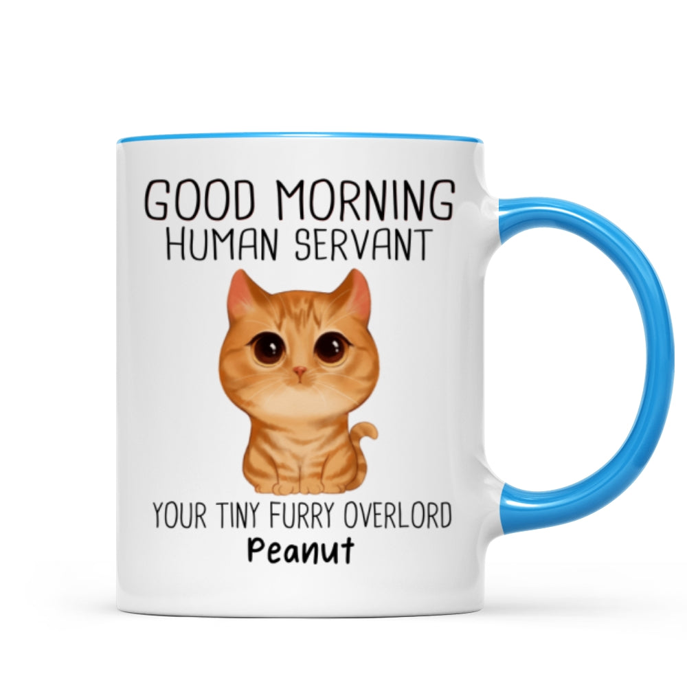 Watercolor Cute Cats Good Morning Cat Human Servant Personalized Mug