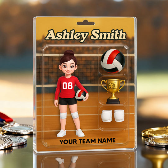 Proud Volleyball Player 2D Flat Printed - Personalized Acrylic Block Plaque - Unique Christmas Gift For Volleyball Players, Granddaughter, Daughter
