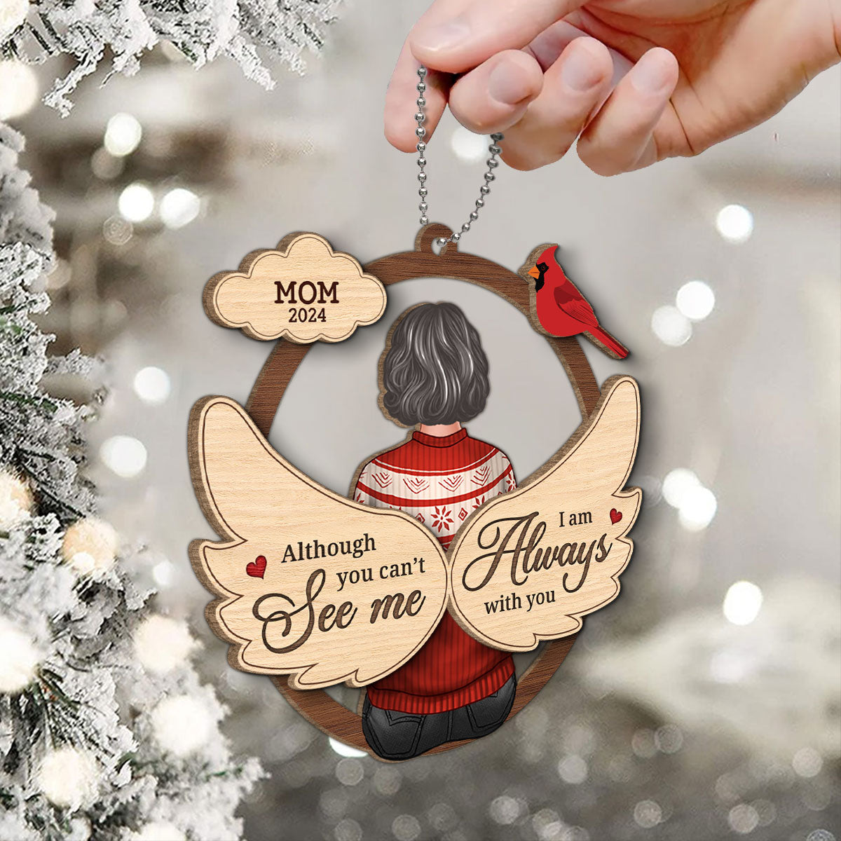 Message From Lost Loved One Memorial Keepsake Personalized 2-Layer Wooden Ornament