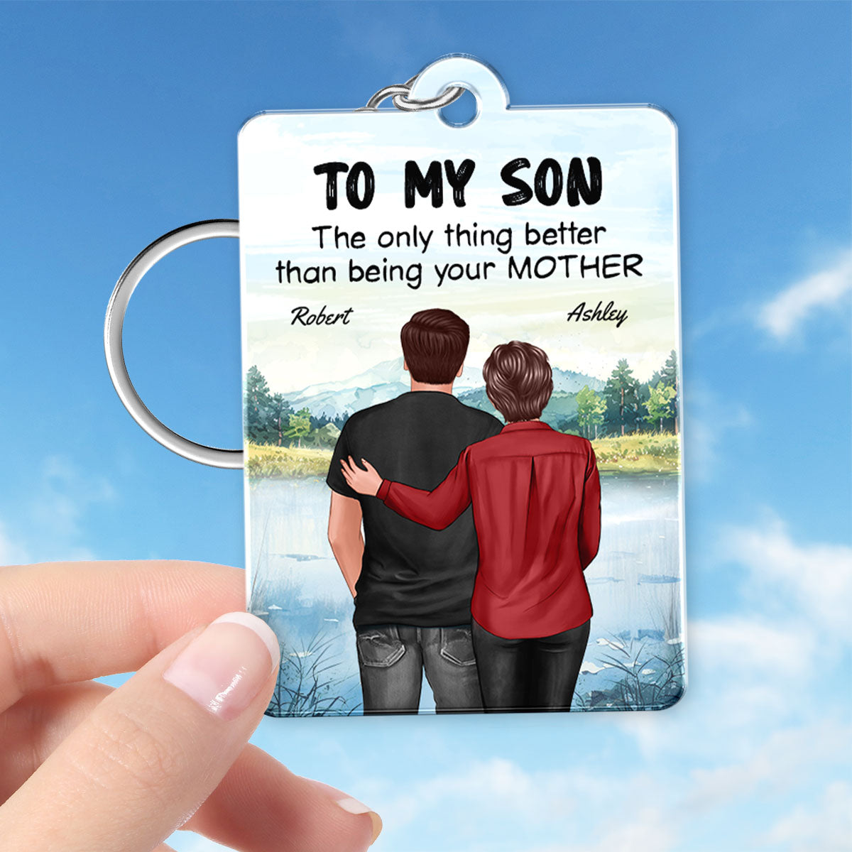 From Mom To Son Watching You Be A Dad Personalized Acrylic Keychain, Gift For Son