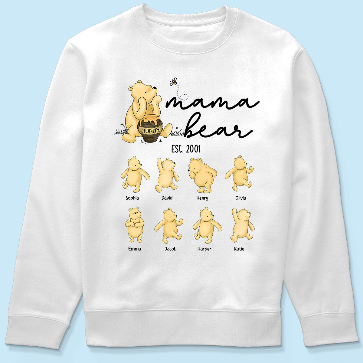 Mama Bear Est. Cute Bears Mother‘s Day Gift For Mom Grandma Auntie Personalized Shirt