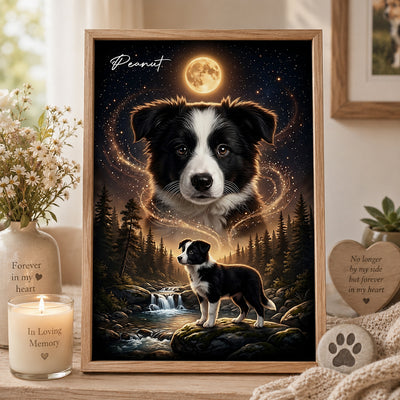 Dog Howling to the Moon - Personalized Poster - Gift for Dog, Cat Lovers, Pet Memorial Gift