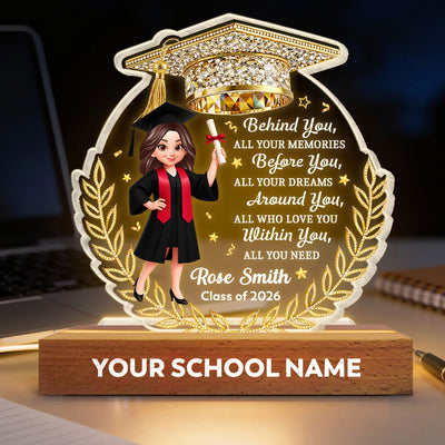 Before You All Your Dreams Graduation - Personalized Acrylic Block LED Night Light - Graduation Gift For Graduates, Daughter, Son