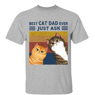 Best Cat Dad Ever Funny Peeking Cats Personalized Shirt