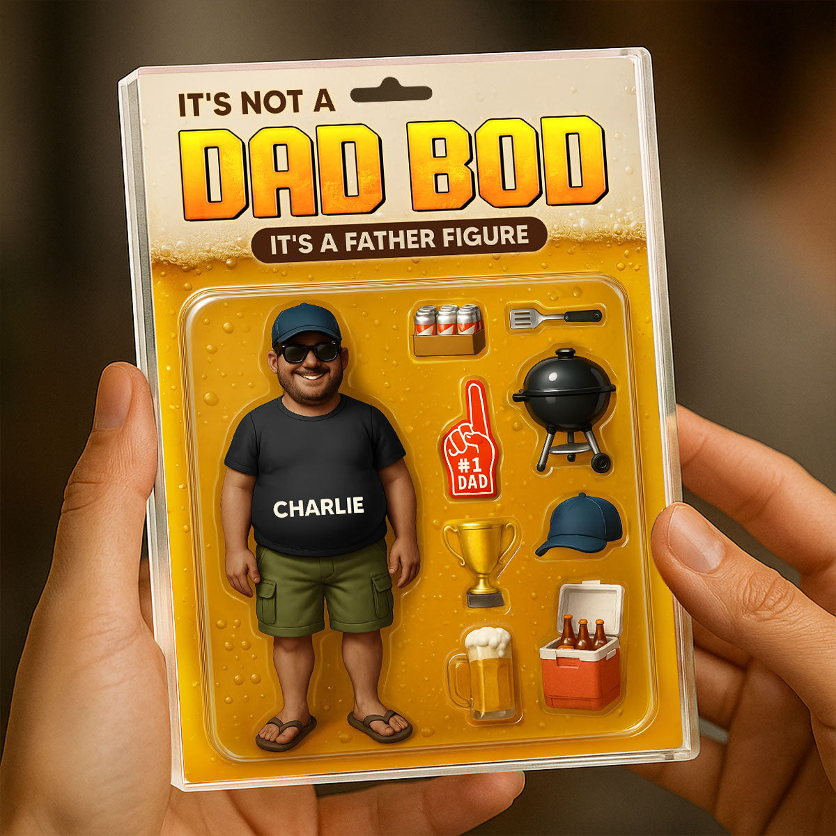 It's Not A Dad Bod, Father Figure Personalized Acrylic Block Plaque, Funny Father's Day gift