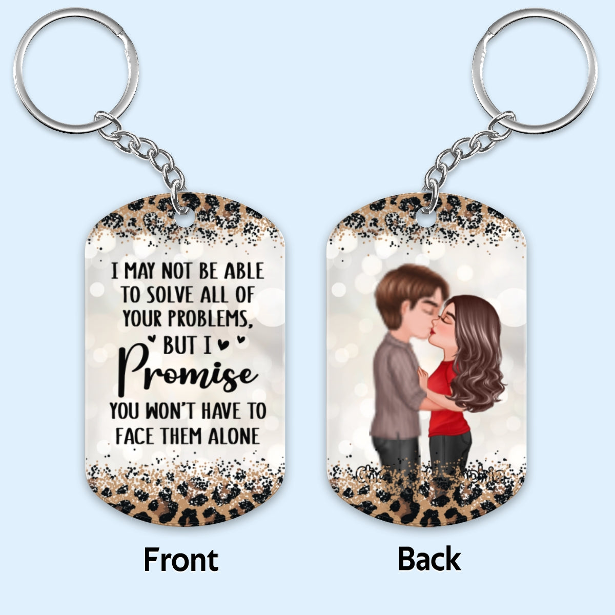 Doll Couple Kissing Leopard Pattern May Not Solve All Your Problem Personalized Acrylic Keychain