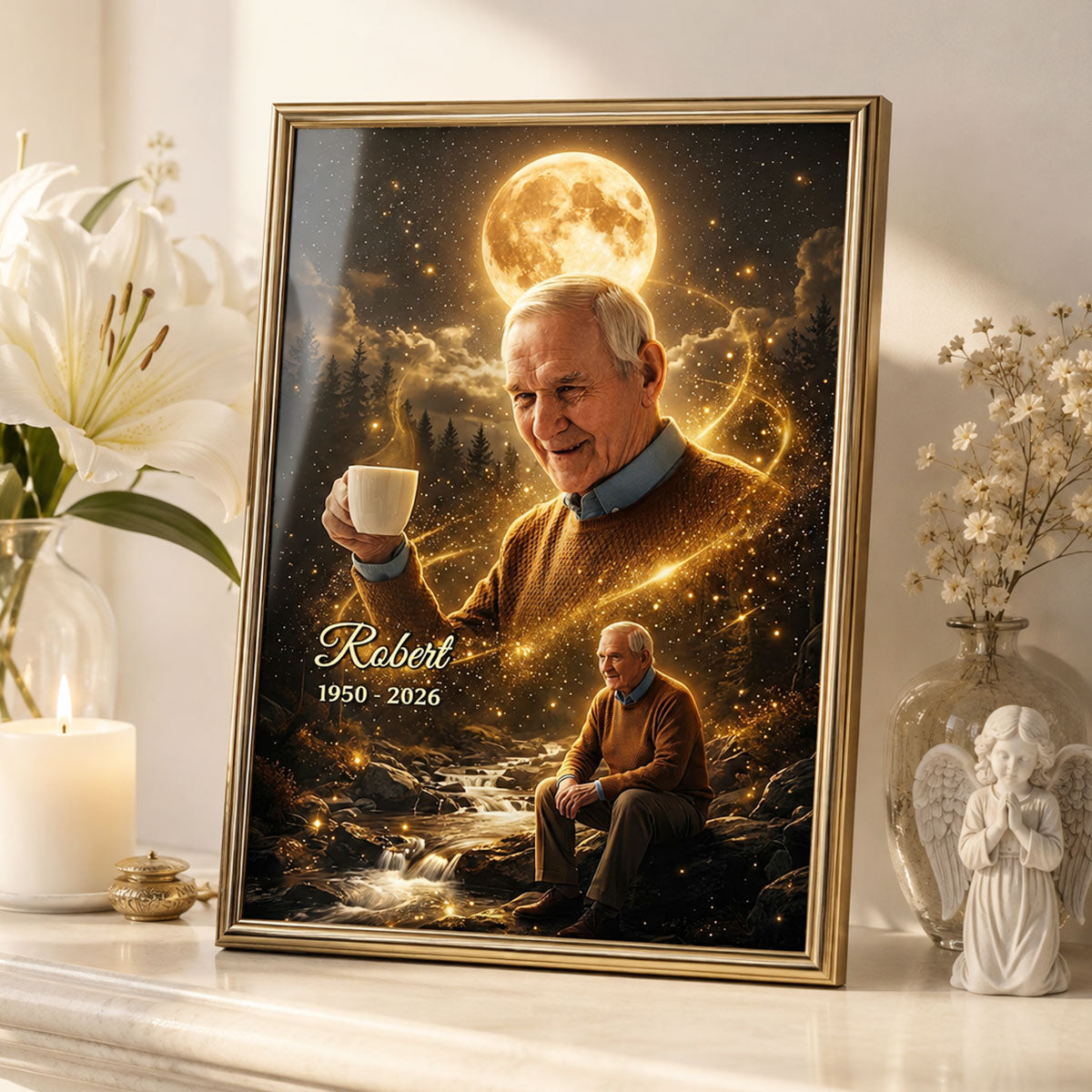 Unshadowed Moon - Personalized Poster - Custom Photo, Memorial Sympathy Gift