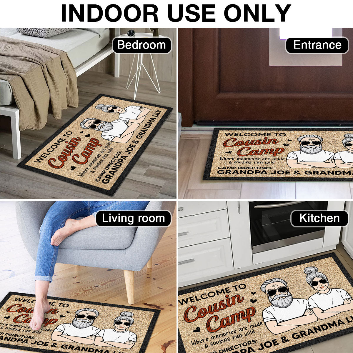 Welcome To Cousin Camp Grandparents House Personalized Doormat