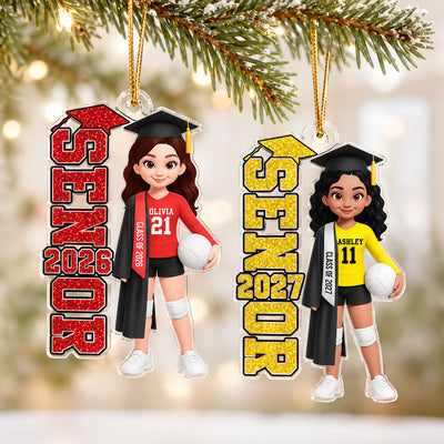 Senior Volleyball Player Graduation - Personalized Acrylic Ornament - Christmas Gift For Boy, Girl, Grandkids