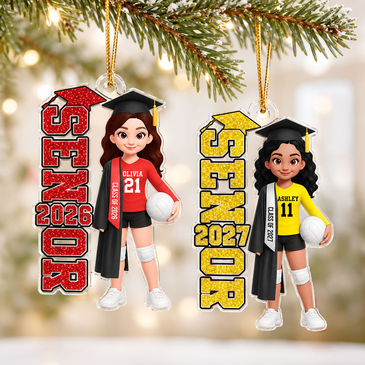 Upsell Christmas Have A Volley Jolly Card - ACRYLIC ORNAMENT CUSTOM SHAPE