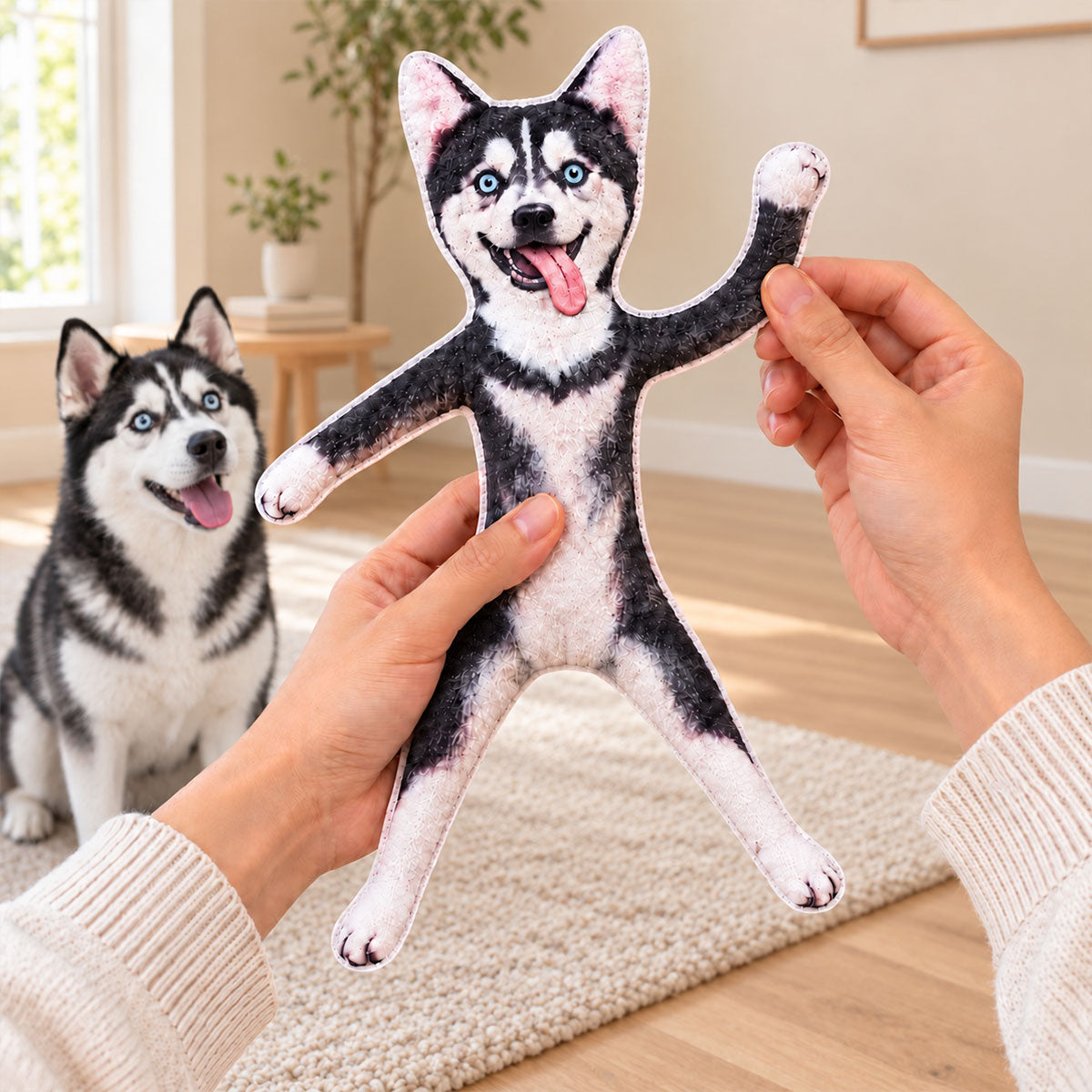 Custom Dog Cat Mini Me Plush from Photo - Personalized Flush Toy - Funny Christmas Gift for Dog Cat Lovers, Pet Mom, Pet Dad Gift