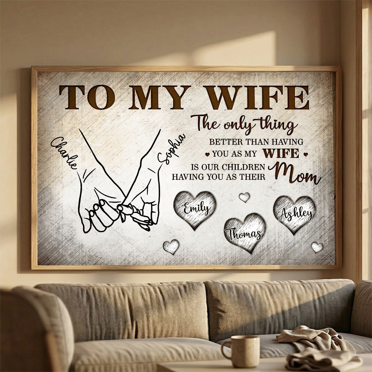 To My Wife The Only Thing Better Custom Kids Names - Personalized Poster - Mother's Day Gift For Wife