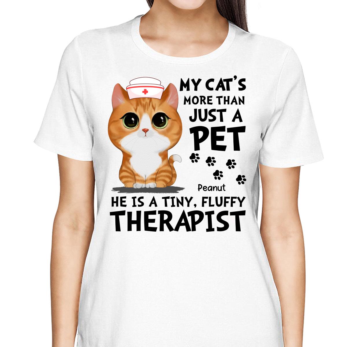 Cats Are My Therapists Cute Watercolor Cat Personalized Shirt
