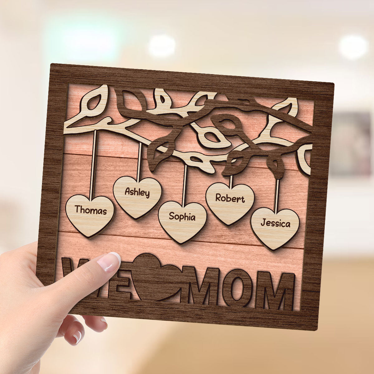 We Love Grandma Personalized 2-Layer Wooden Plaque