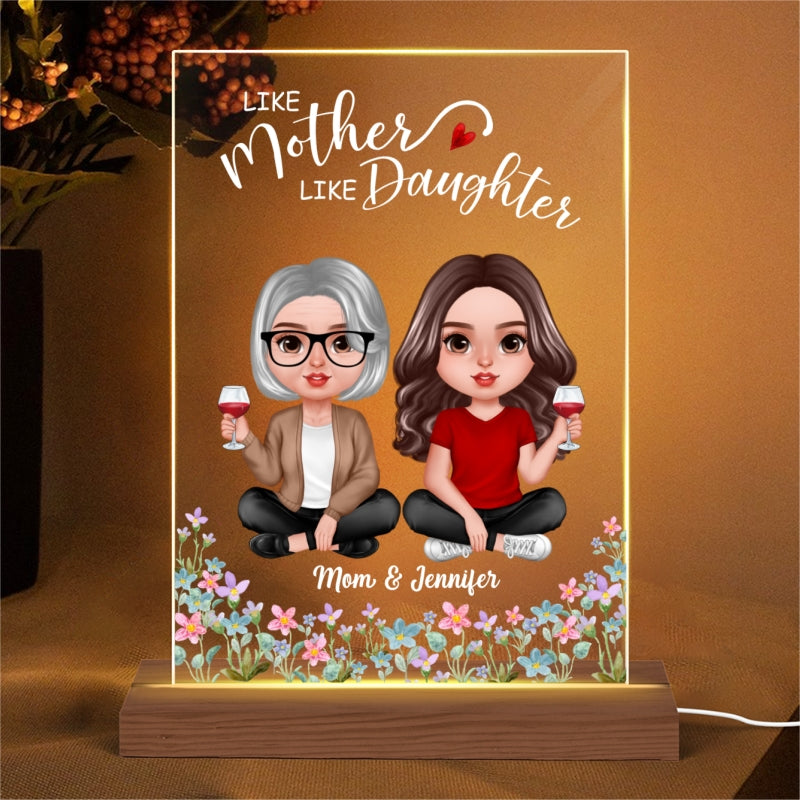 Doll Mother Daughter Realistic Personalized Acrylic LED Night Light