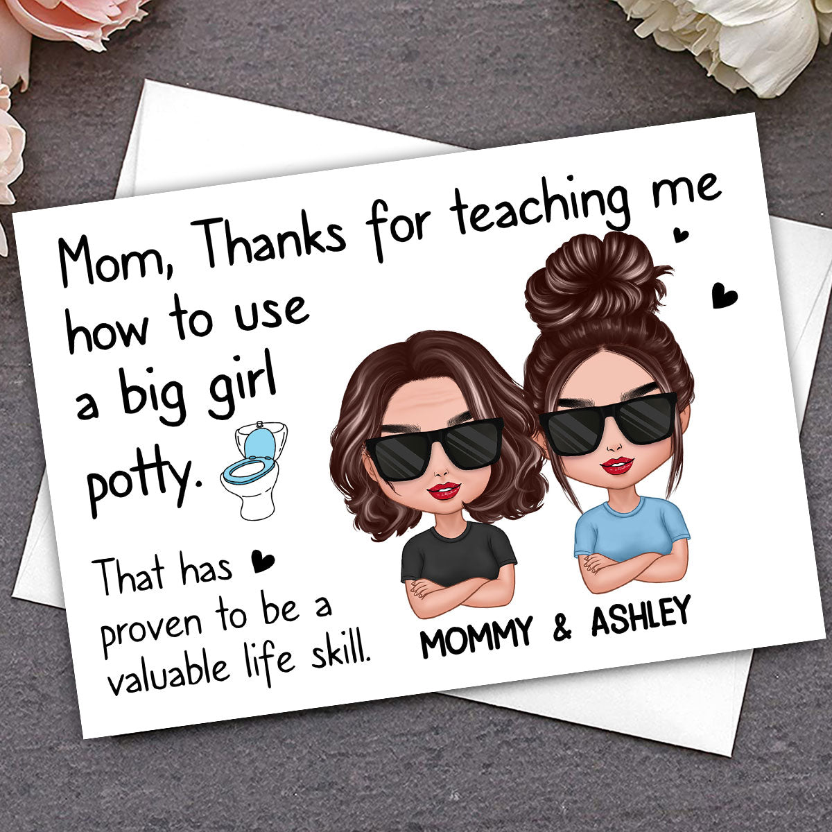 Thanks For Teaching Me To Use Big Girl Potty Doll Mom Daughter Mother‘s Day Personalized Postcard