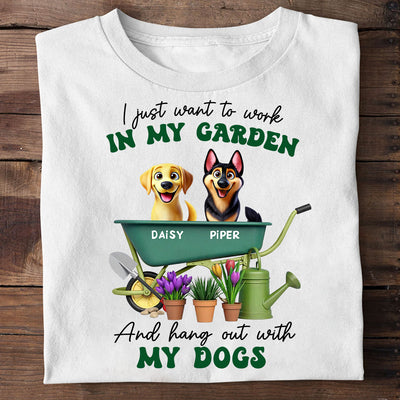 Work In Garden And Hang Out With My Dogs Personalized Shirt, 3D Cute Dogs