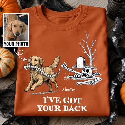 I've Got Your Back Funny Custom Photo Dog Stealing Backbone - Personalized Shirt - Funny Halloween Costume For Dog Lovers