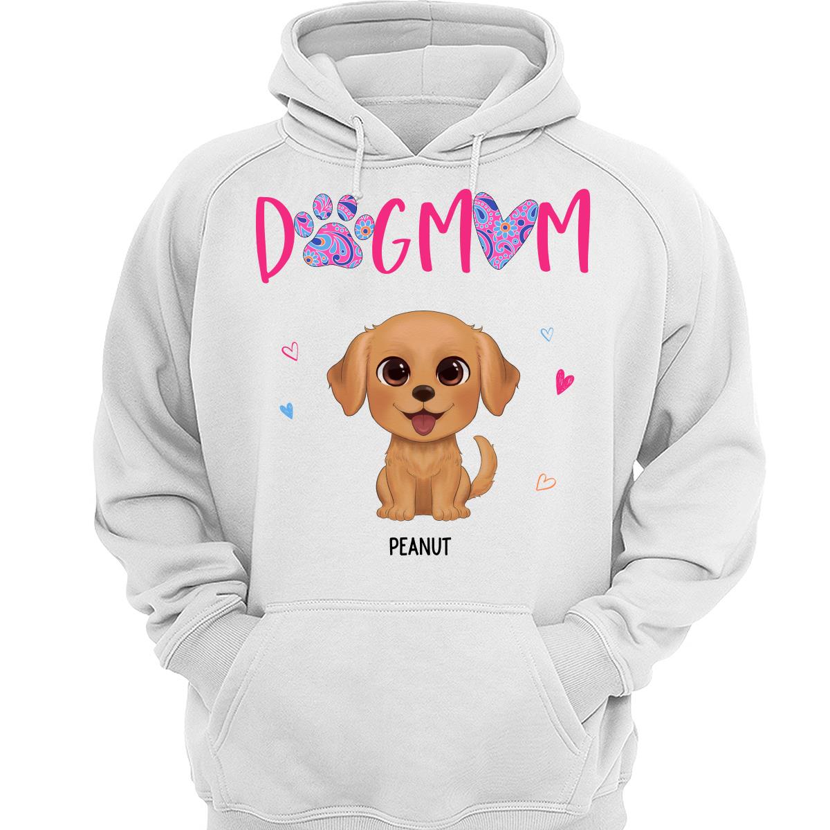 Watercolor Cute Dogs Pink Dog Mom Personalized Shirt