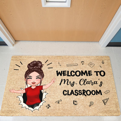 Welcome To My Class Happy Teacher Personalized Doormat, Classroom Decor