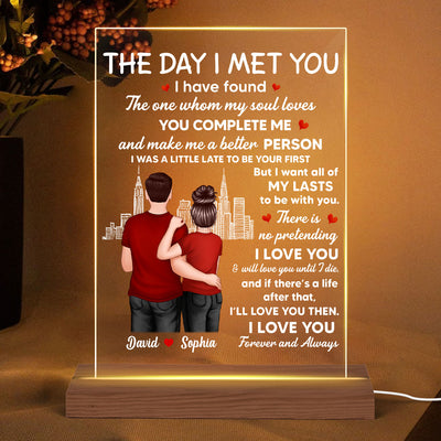 Couple I Met You Personalized LED Night Light, Acrylic LED Lamp