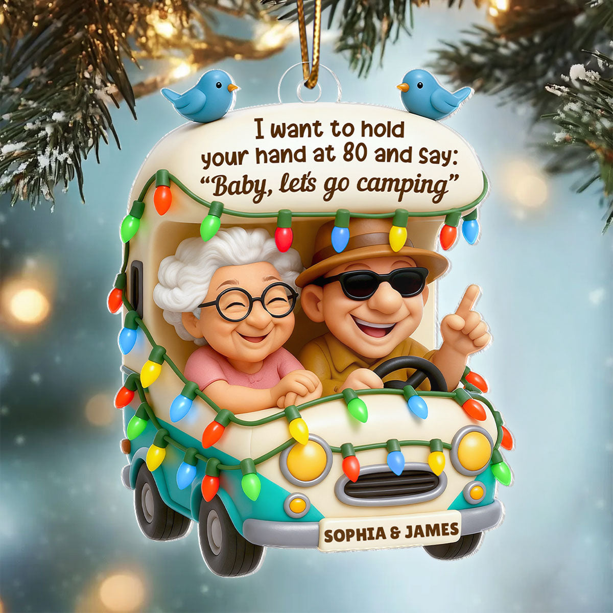Old Couple Christmas Greeting Cards