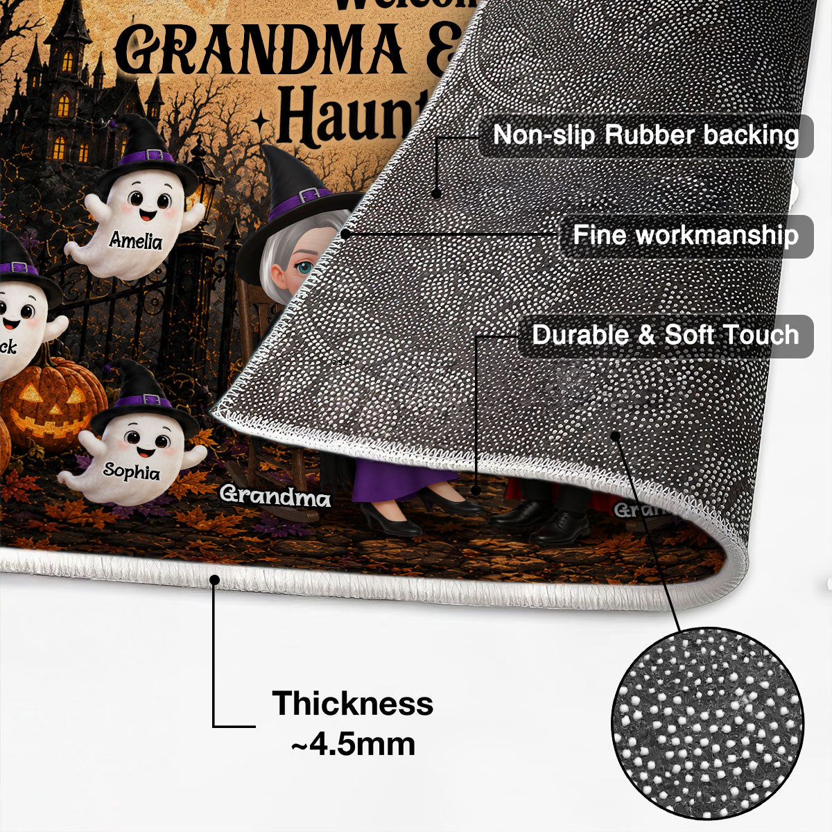 Trending Grandparents' Haunted House - Personalized Doormat - Halloween Decoration