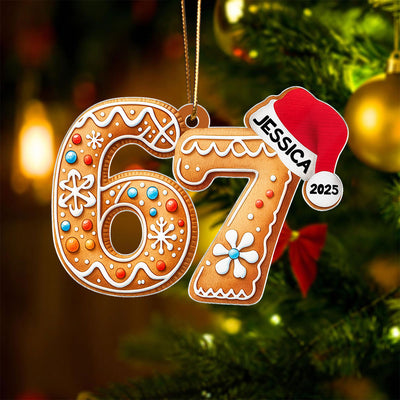 Custom Six Seven - Personalized Acrylic Ornament - Teen Slang Funny Tree Decor, Funny Teen Grandkid Gift