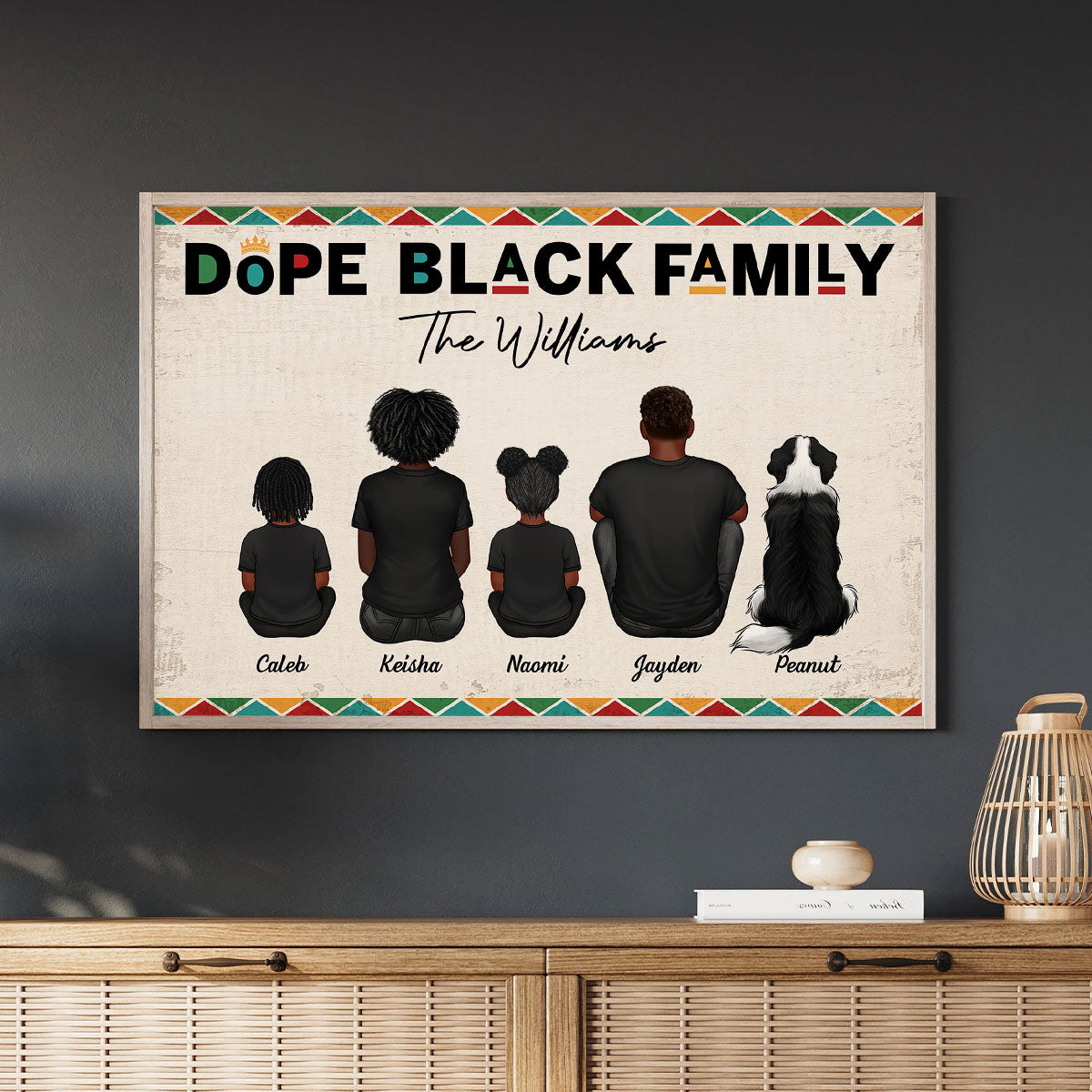 African American Dope Black Family Personalized Poster