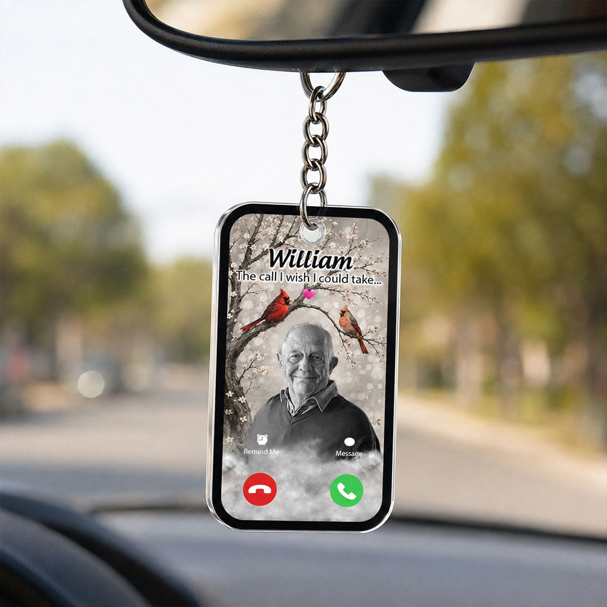 Cardinals The Call I Wish I Could Take - Personalized Acrylic Keychain - Memorial Sympathy Gift Remembrance Keepsake Photo Inserted