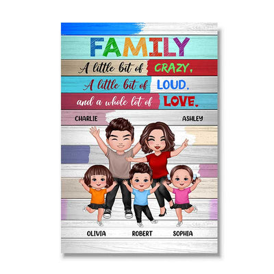 Family Whole Lot Of Love Colorful Plank Personalized Poster