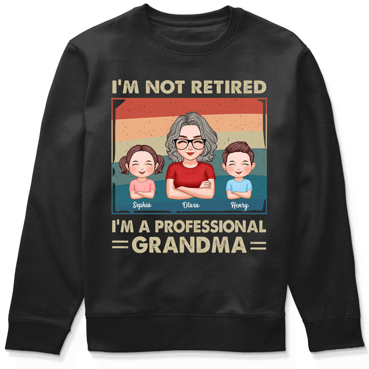Retro I‘m Not Retired I’m Professional Grandma Personalized Shirt