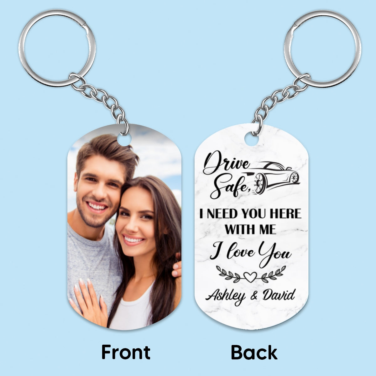 Family Couple Photo Drive Safe Personalized Acrylic Keychain