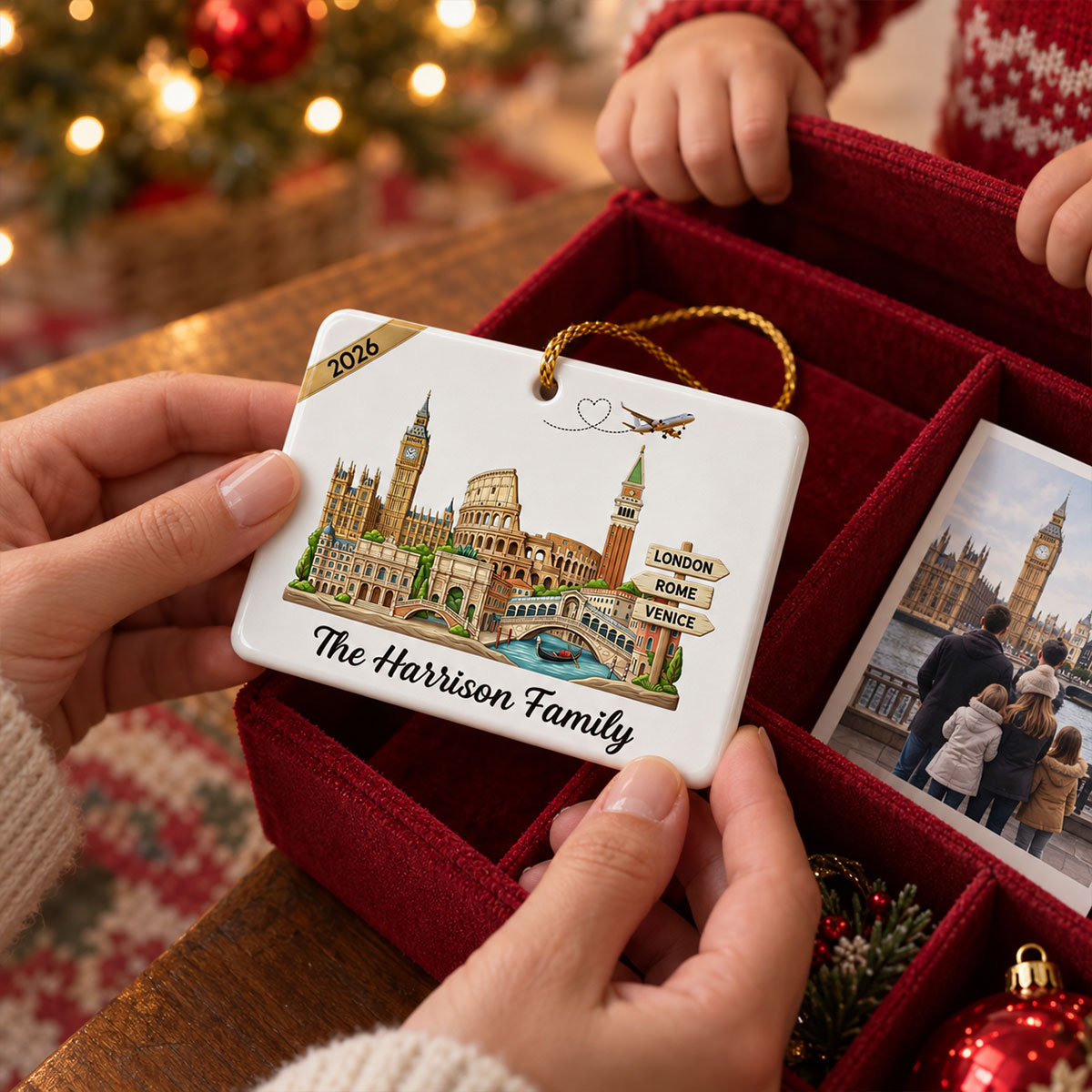 Travel Destinations The Places You've Been Landmarks - Personalized Ceramic Ornament - Traveling Destination Keepsake, Christmas Gift For Traveling Lovers