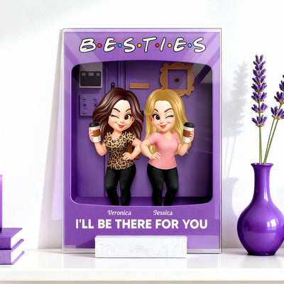 Besties Forever Best Friends Purple Toy Box Style - Personalized Acrylic Plaque - Friendship Gift For Besties
