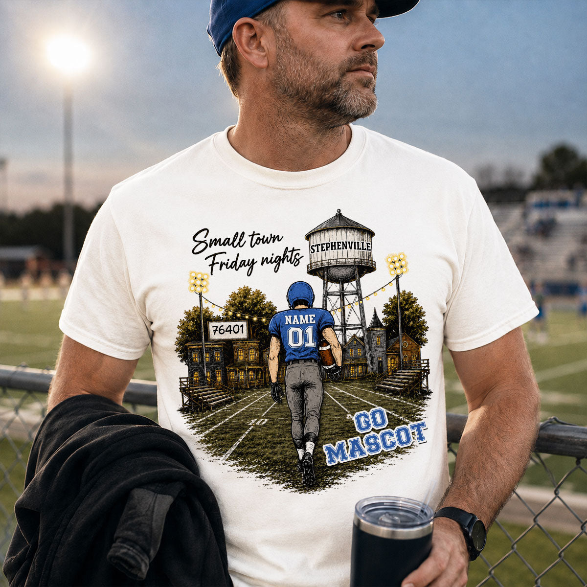 Custom Town Name & Zip Code - Personalized Shirt - Game Day Shirt for Football Mom, Football Mama