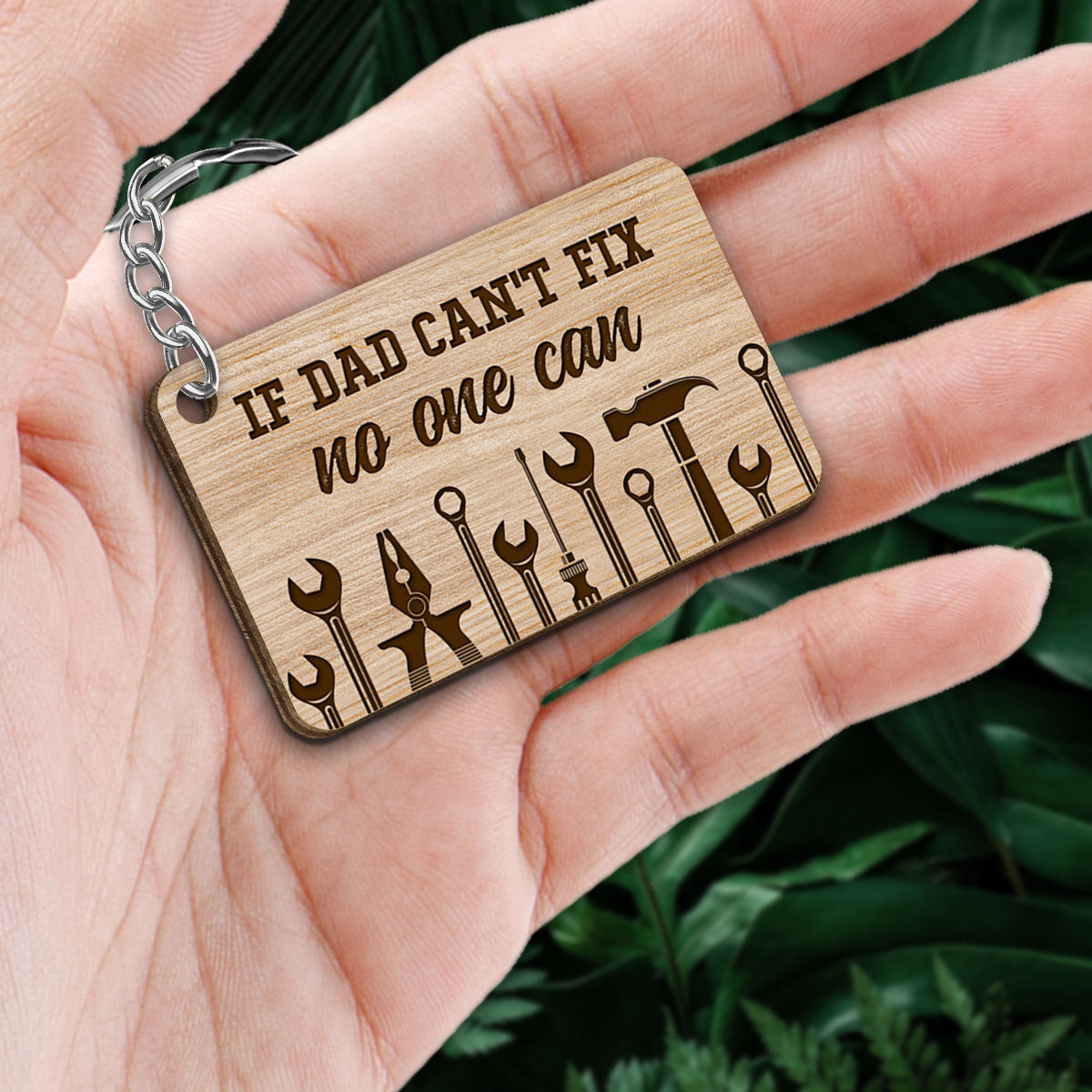 If Dad Grandpa Can‘t Fix Personalized Wooden Keychain
