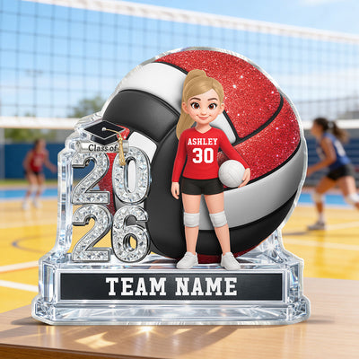 Volleyball Senior Keepsake 2D Flat - Personalized Acrylic Block Plaque - Graduation Gift For Daughter, Son Graduates, Class of 2026