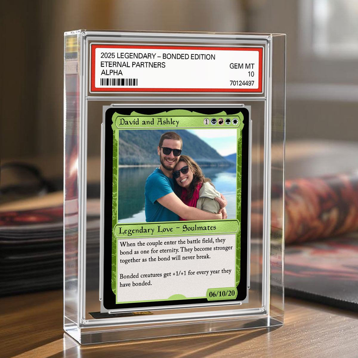 Custom Photo Fantasy Trading Card Style Personalized Acrylic Block Plaque, Gift For Couple