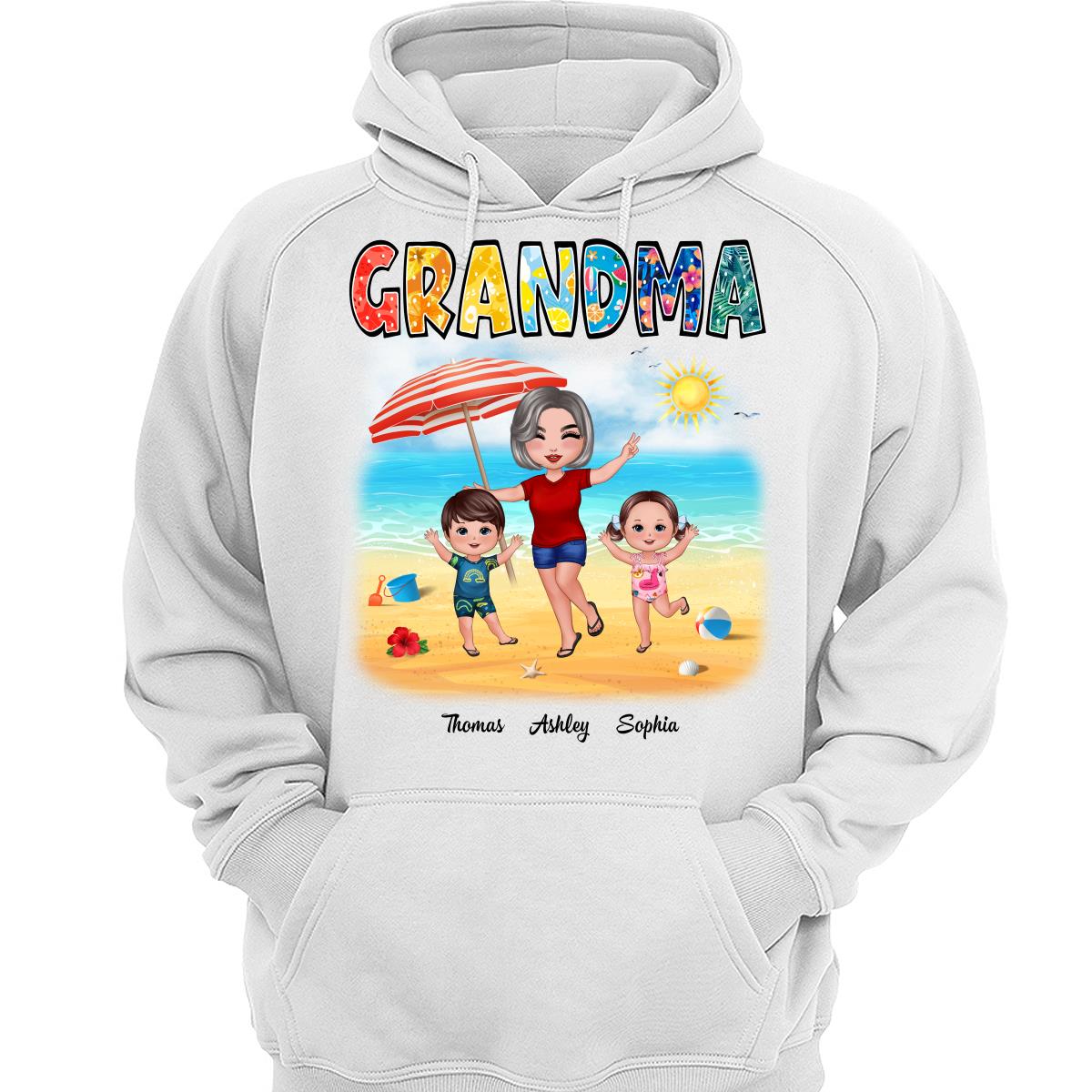 Summer Pattern Grandma Mom Happy Doll Woman And Kids Personalized Shirt